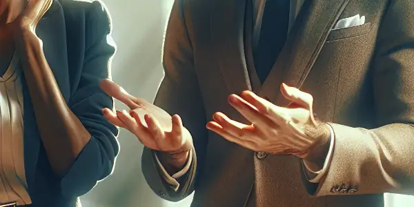 A busy career woman unexpectedly meets a charming man in a vibrant office, sparking romantic comedy.